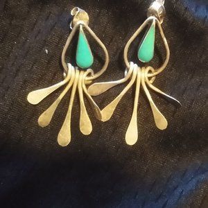 silver and turquoise earings